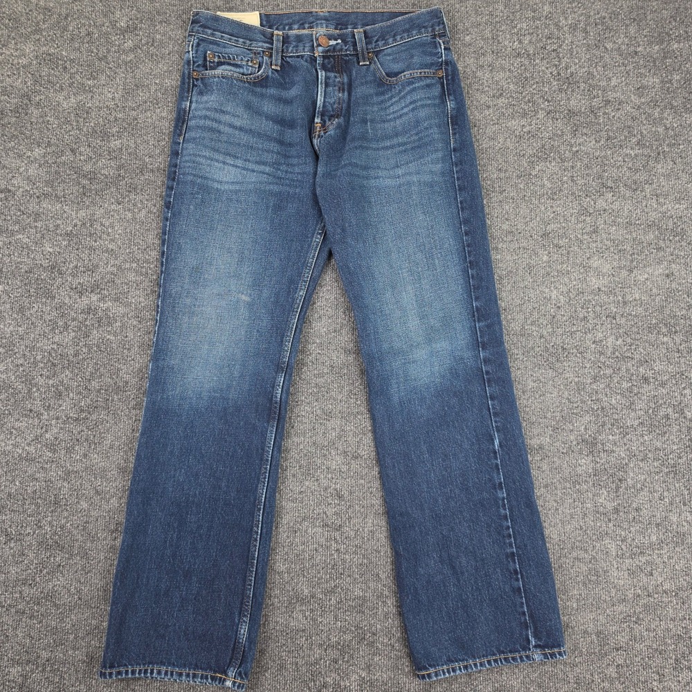 Hollister The Hollister Boot Jeans Men's 32x32 Button Fly Denim Denim Dark Wash